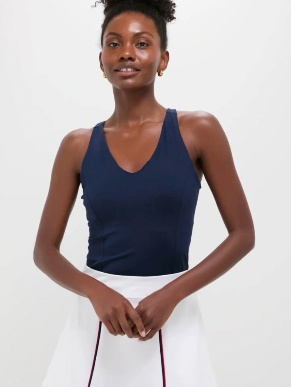 NWT Tuckernuck Navy Compression Spandex Lena Tank Large L